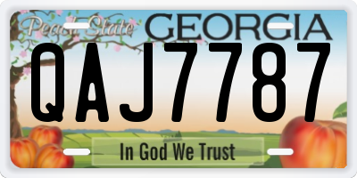 GA license plate QAJ7787