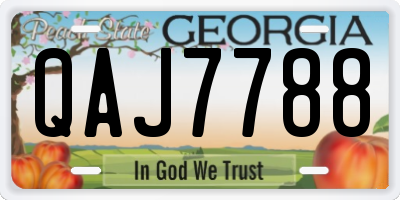 GA license plate QAJ7788
