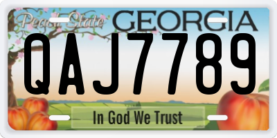 GA license plate QAJ7789