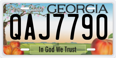 GA license plate QAJ7790
