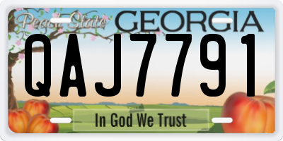 GA license plate QAJ7791