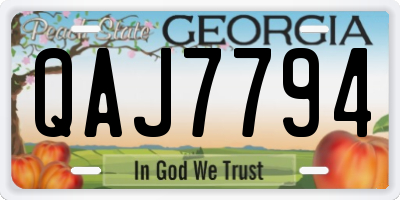 GA license plate QAJ7794