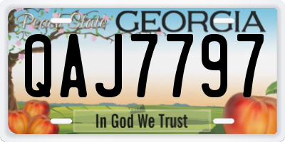 GA license plate QAJ7797