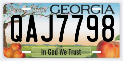 GA license plate QAJ7798