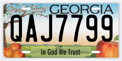 GA license plate QAJ7799