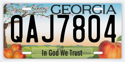 GA license plate QAJ7804