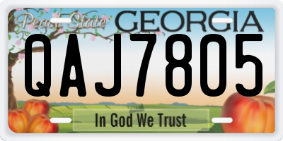 GA license plate QAJ7805
