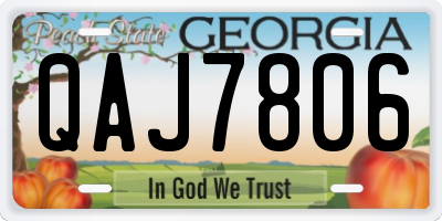 GA license plate QAJ7806