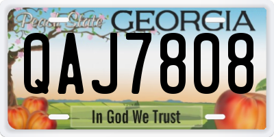 GA license plate QAJ7808