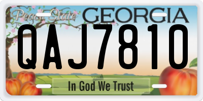 GA license plate QAJ7810