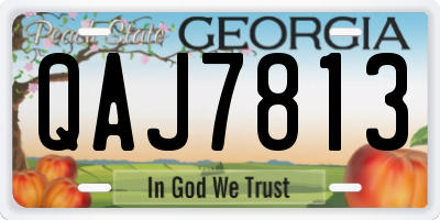 GA license plate QAJ7813
