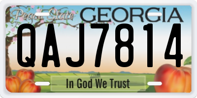 GA license plate QAJ7814