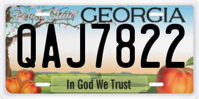 GA license plate QAJ7822
