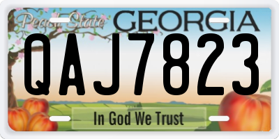 GA license plate QAJ7823