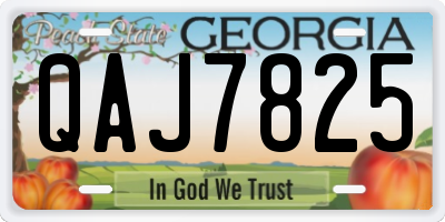 GA license plate QAJ7825