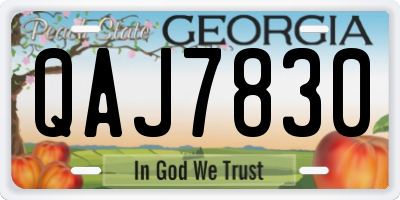 GA license plate QAJ7830