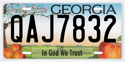 GA license plate QAJ7832