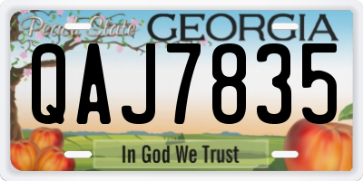 GA license plate QAJ7835