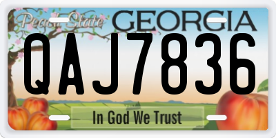 GA license plate QAJ7836