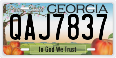 GA license plate QAJ7837