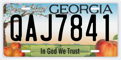 GA license plate QAJ7841
