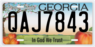 GA license plate QAJ7843