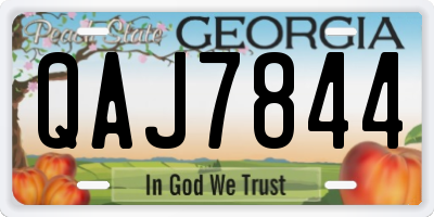 GA license plate QAJ7844
