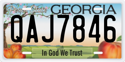 GA license plate QAJ7846