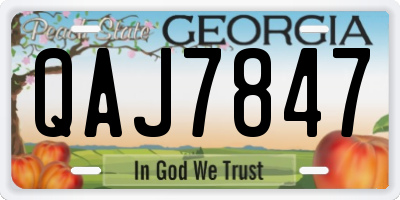 GA license plate QAJ7847