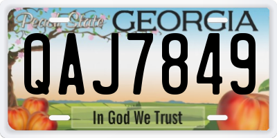 GA license plate QAJ7849