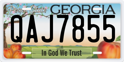 GA license plate QAJ7855