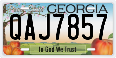 GA license plate QAJ7857