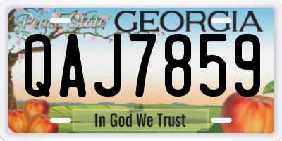 GA license plate QAJ7859