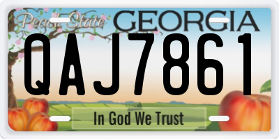 GA license plate QAJ7861