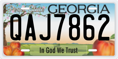 GA license plate QAJ7862