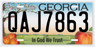 GA license plate QAJ7863