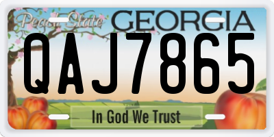 GA license plate QAJ7865