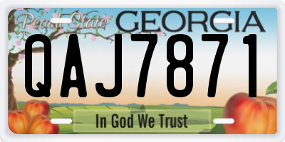 GA license plate QAJ7871