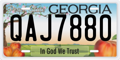 GA license plate QAJ7880