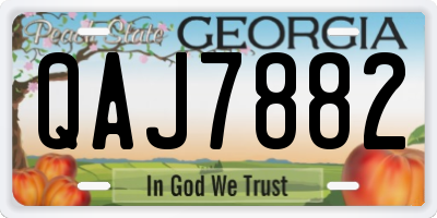 GA license plate QAJ7882