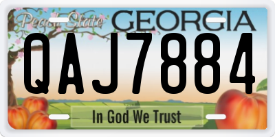 GA license plate QAJ7884