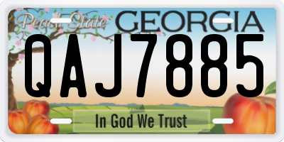 GA license plate QAJ7885