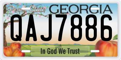 GA license plate QAJ7886