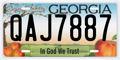 GA license plate QAJ7887