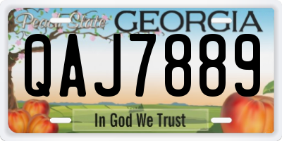 GA license plate QAJ7889