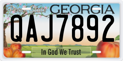GA license plate QAJ7892