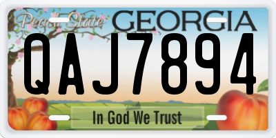 GA license plate QAJ7894