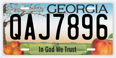 GA license plate QAJ7896
