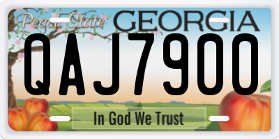 GA license plate QAJ7900