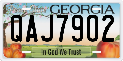 GA license plate QAJ7902